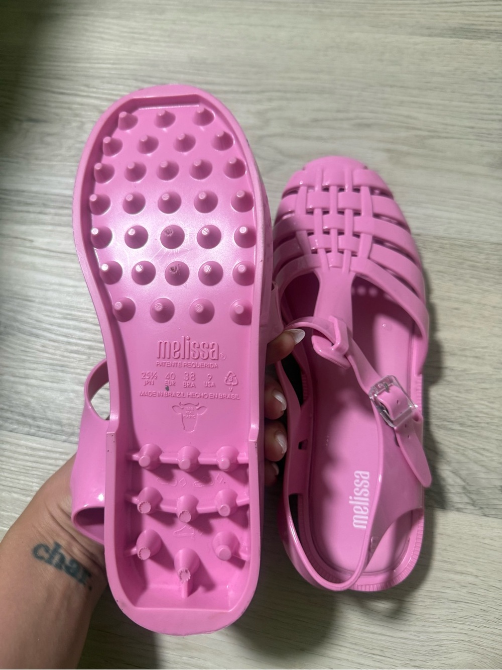 Melissa Possession Sandals Sz 9 Gloss Pink Shoes Fisherman Jellies Y2K Style - Picture 6 of 9